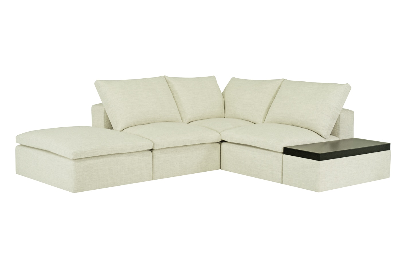 Malibu 5pc Modular Sectional With Bumper
