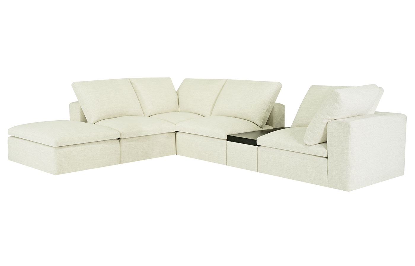 Malibu 6pc Modular Sectional Tuxedo Arm Table