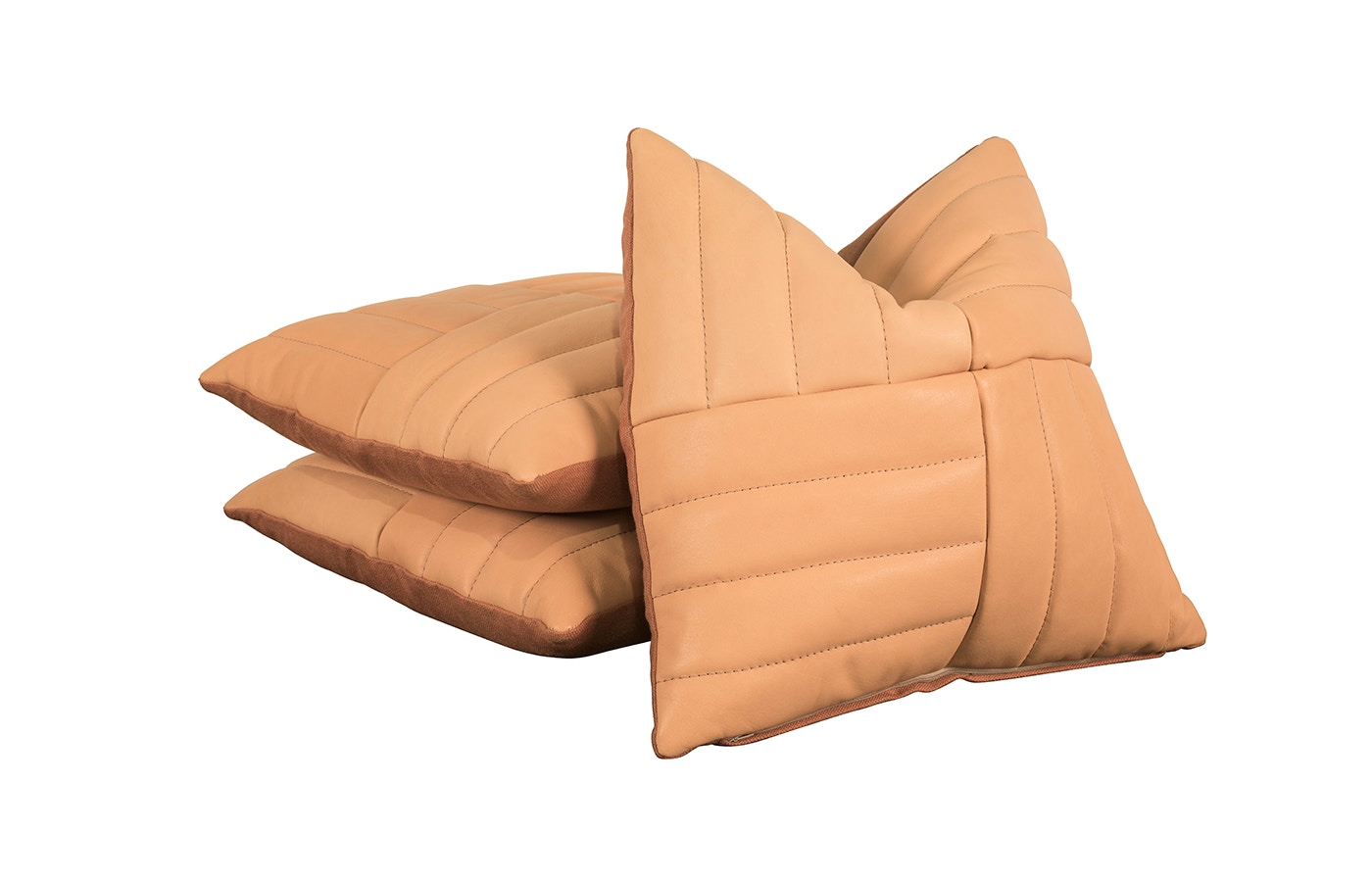 RC115 Pillow Orange Leather / Tailored Linen Dahlia