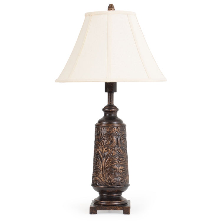 Classic Interiors Outdoor Patio Tooled Leather Outdoor Table Lamp