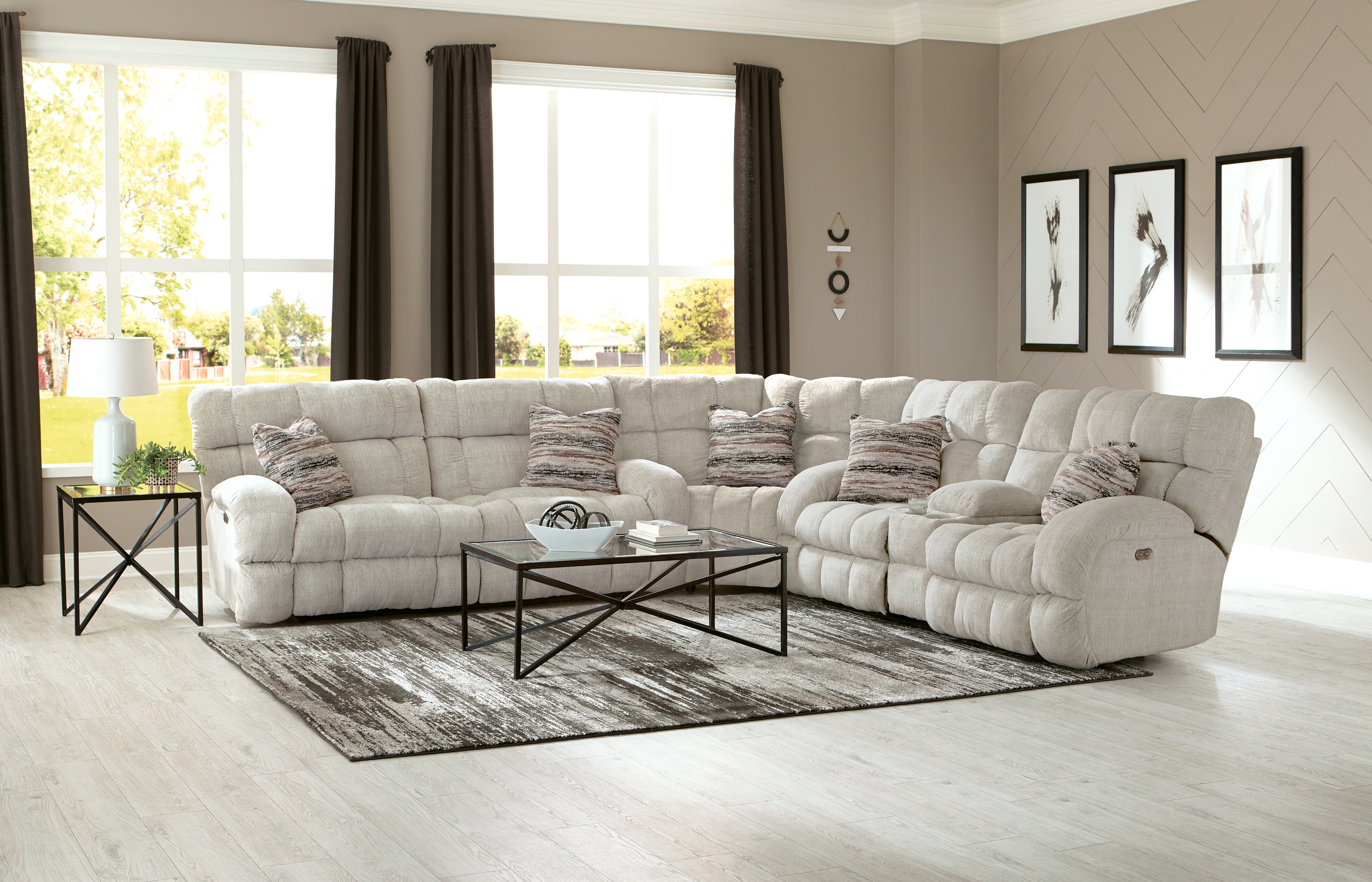 Reclining sectional deals with sleeper