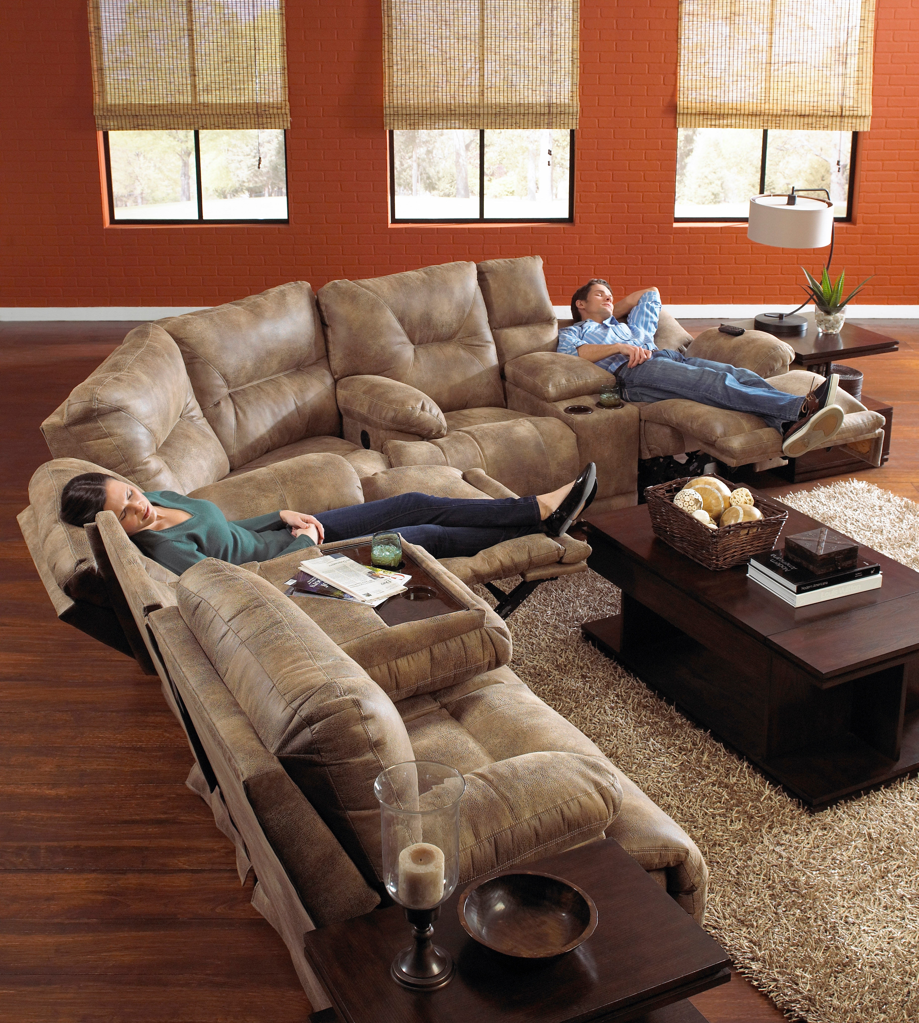 Catnapper Furniture Living Room 438Brandy Sectional Butterworths of