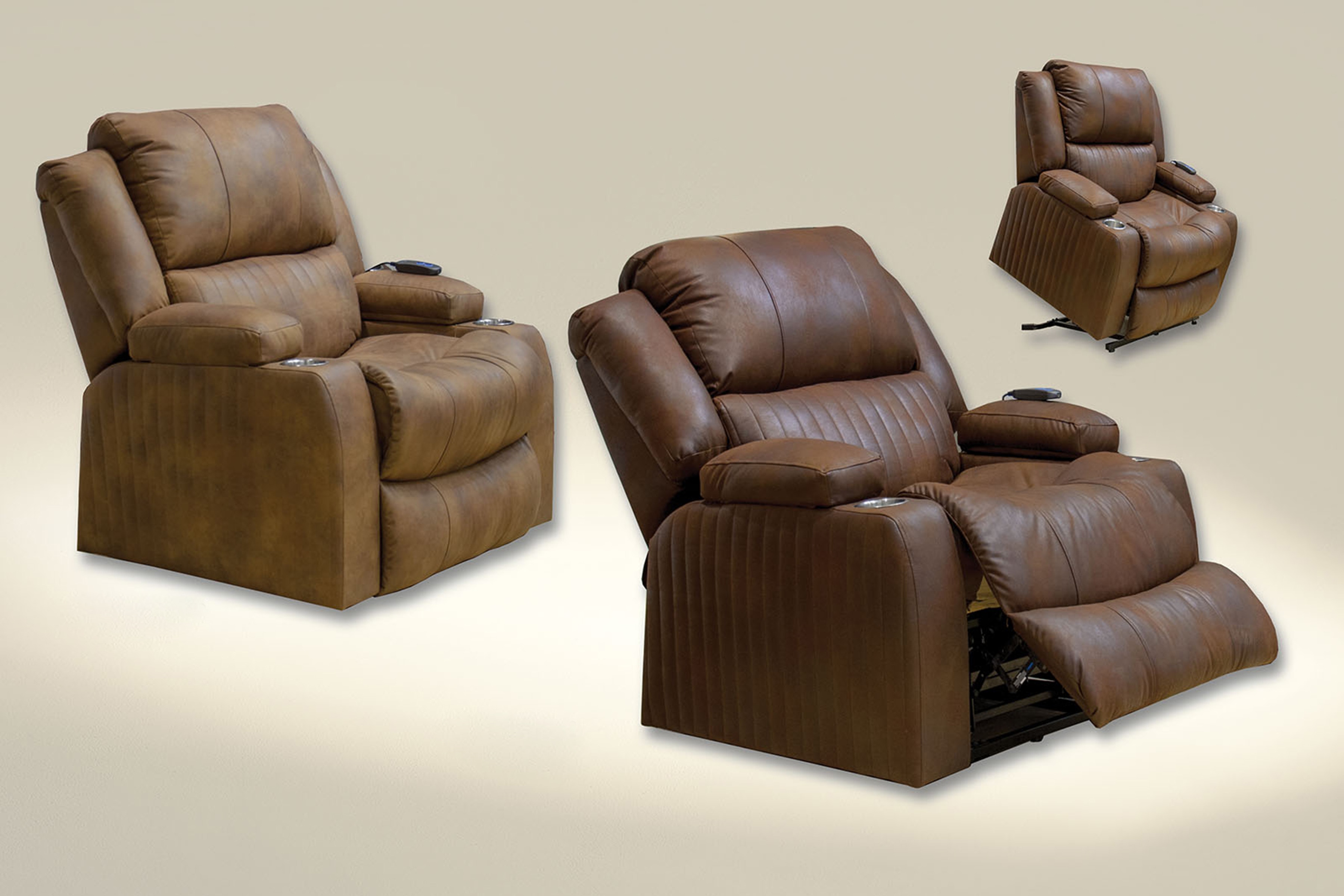  Power Lift LAY FLAT Recliner with Storage Arm and Dual Cupholders 4829