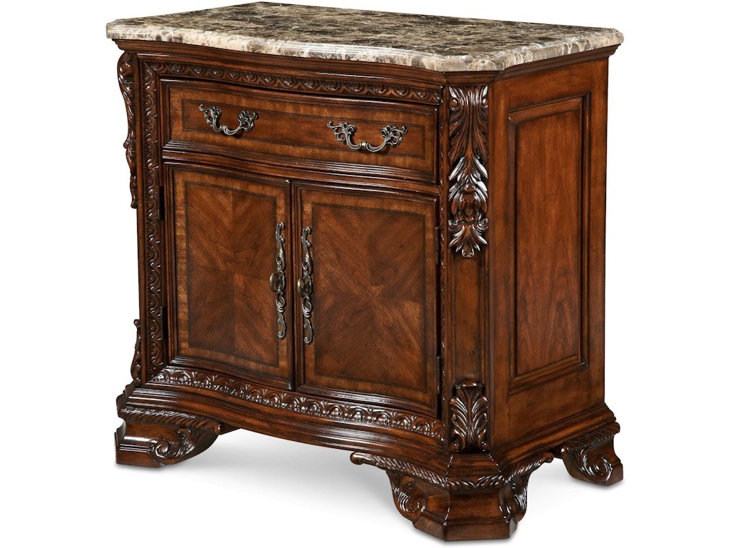 Art Furniture Bedroom Stone Top Door Nightstand 143142 2606