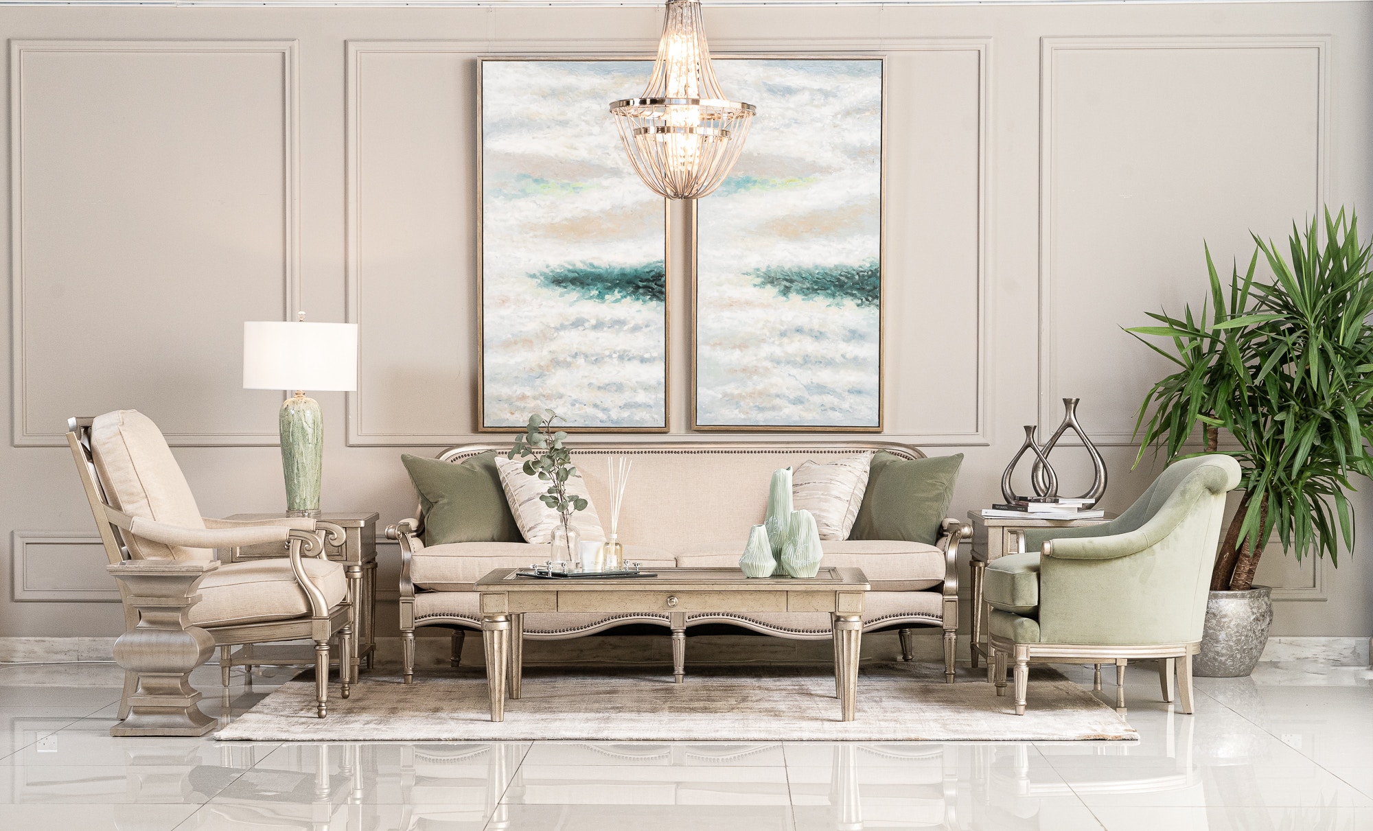 ART Furniture Living Room Provenance Charlotte ChairEmerald 176534