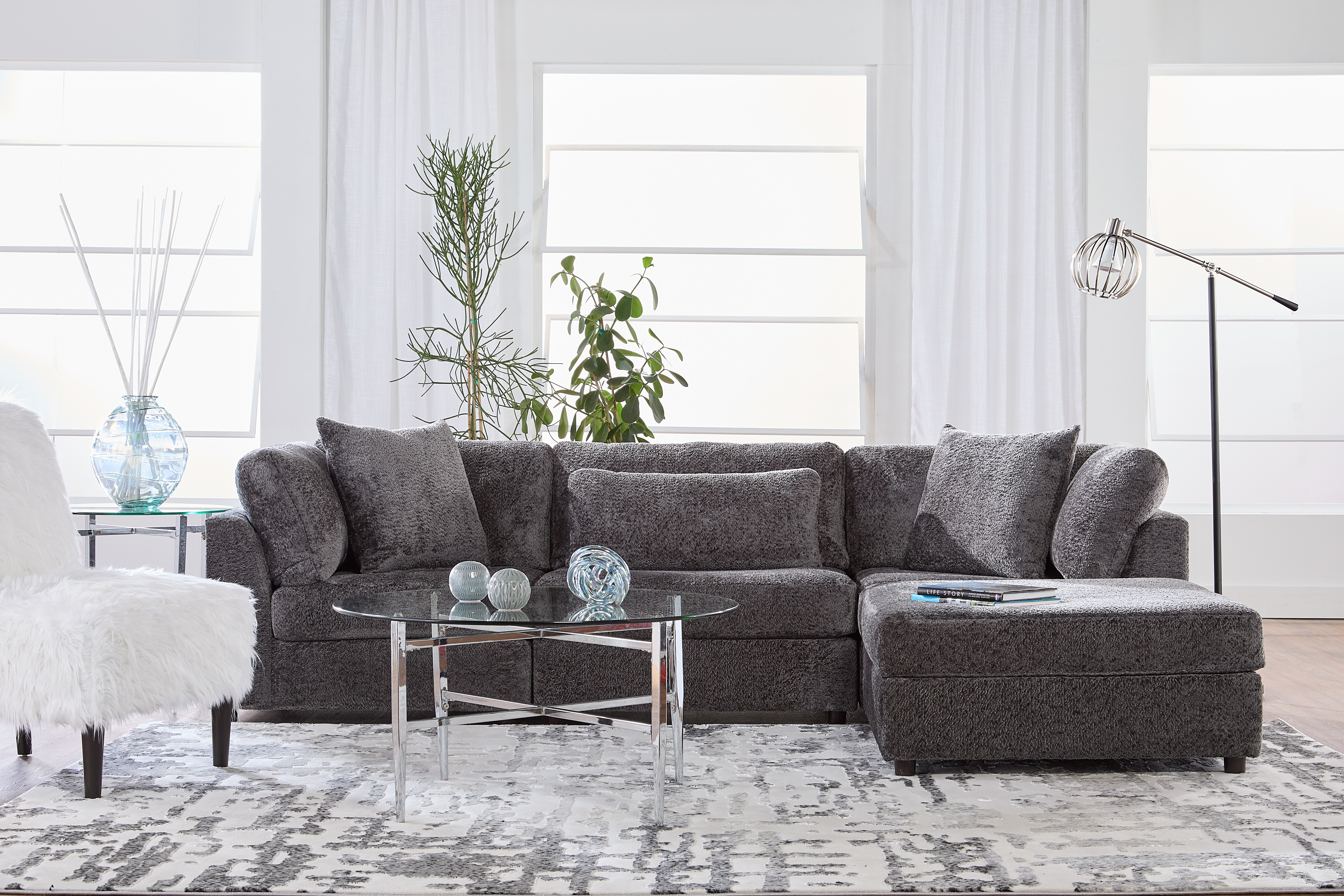 Hughes Furniture Living Room Sectional 19100Sectional Valeri