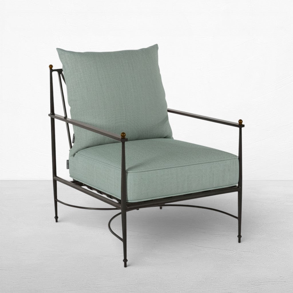 Summer Classics QS Roma Lounge Chair, Slate Gray with Cast Mist Cushions 
