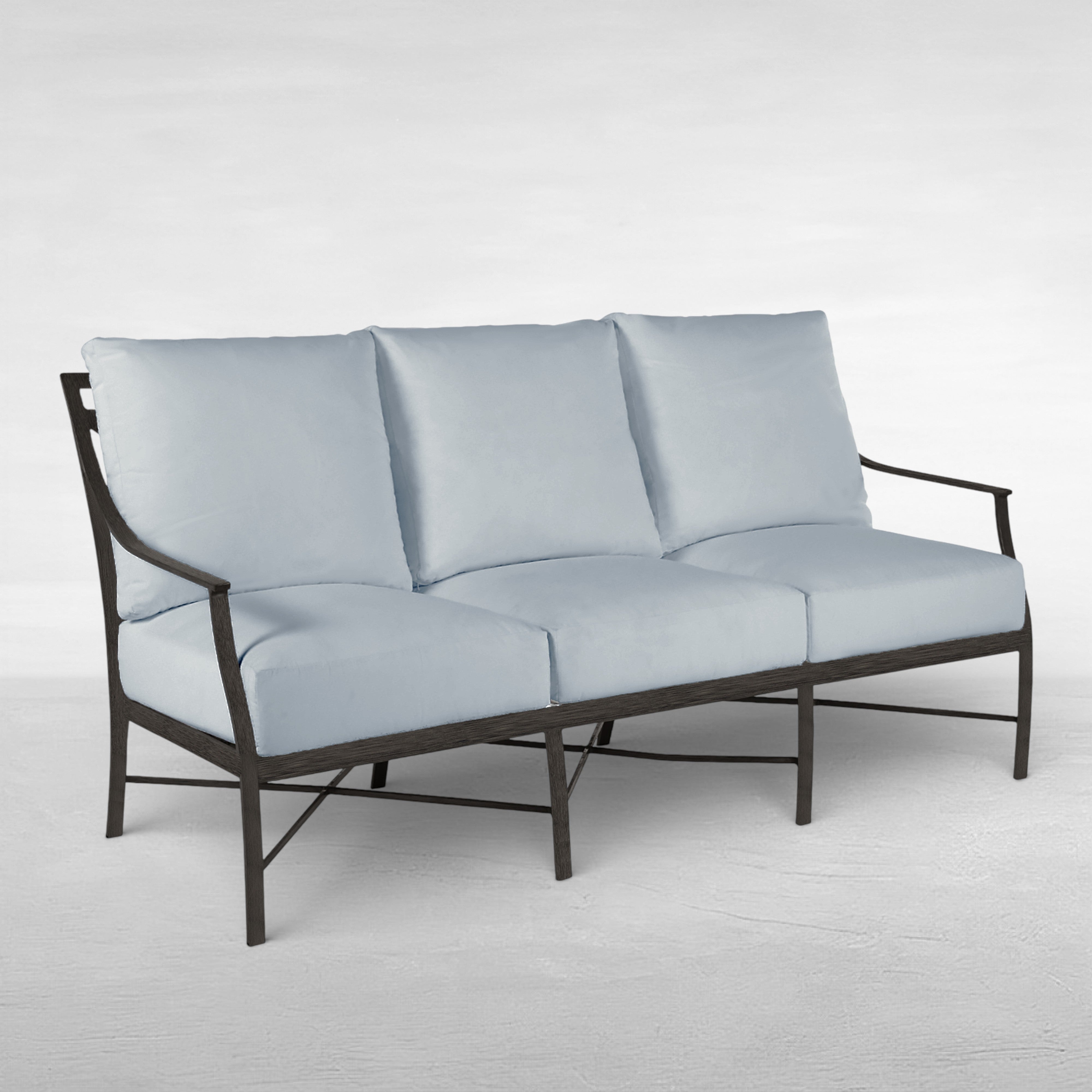 Summer Classics QS Monaco Sofa, Slate Gray with Linen Chambray Cushions QS-342631-C388P749N