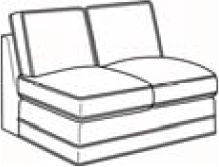 MicroD Loveseats PDS2 Armless Loveseat