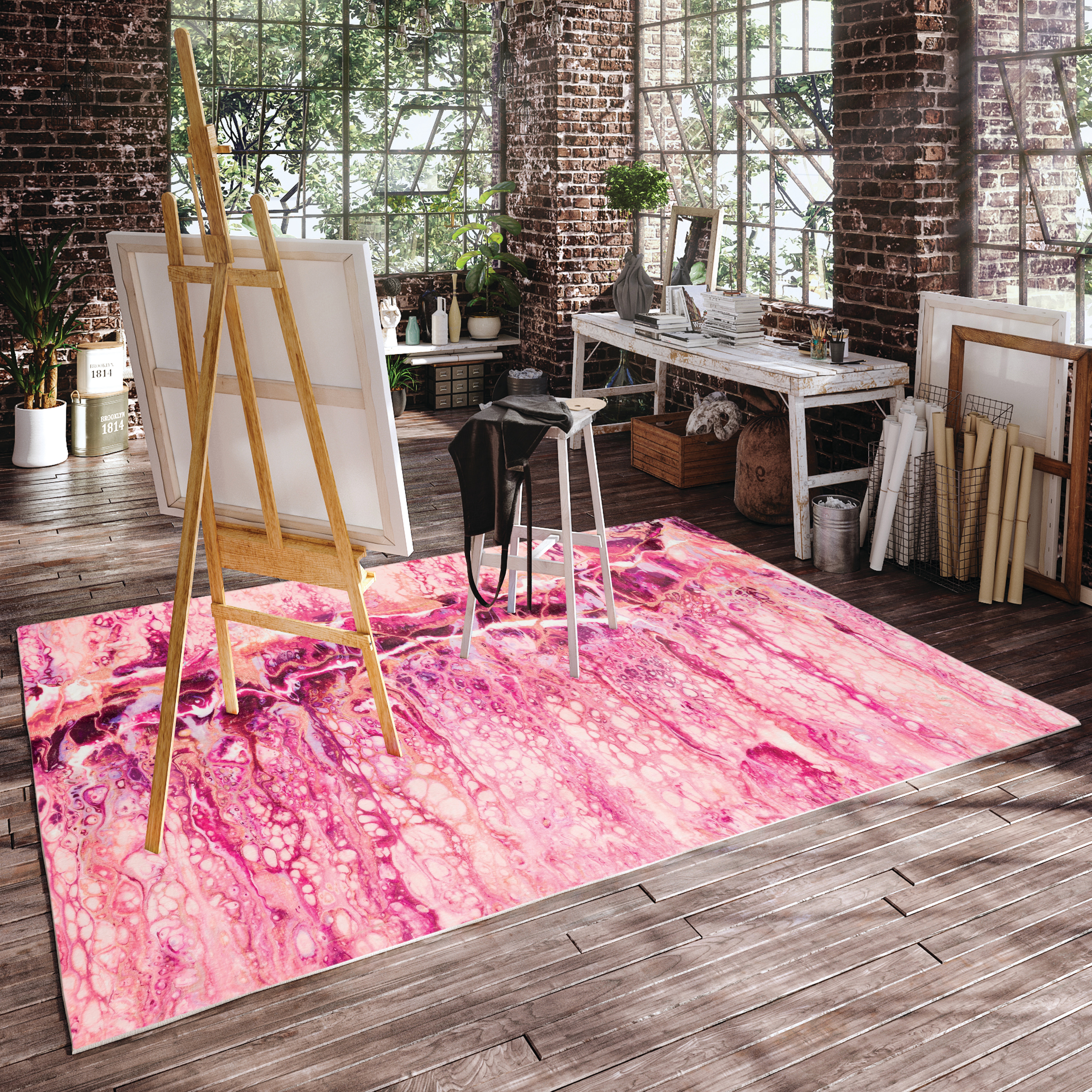 Dalyn Rug Company Area Rugs Machine Washable Kikiamo KK16 Flamingo