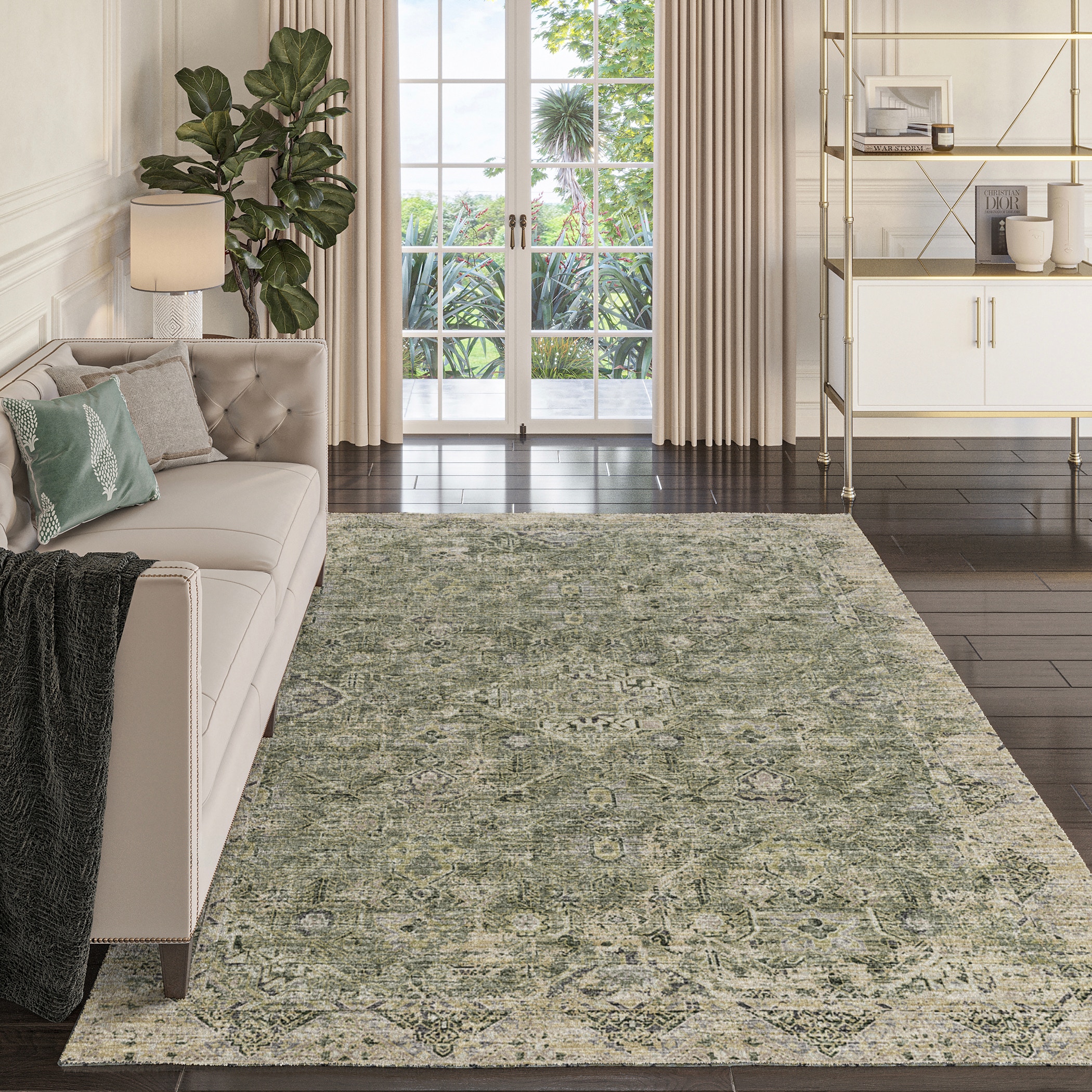 Dalyn Rug Company Area Rugs Tuscany TU12 Green 3' x 5' Rug TU12GE3X5