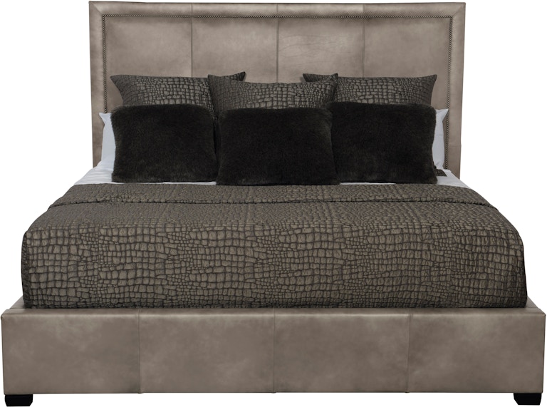 Bernhardt Interiors Upholstered Bed Program Morgan Leather Panel Bed K1434
