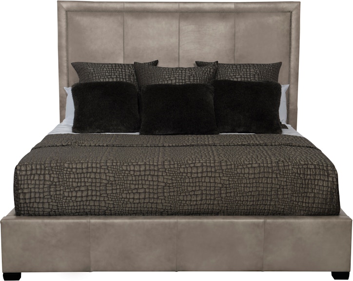 Bernhardt Interiors Upholstered Bed Program Morgan Leather Panel Bed K1442