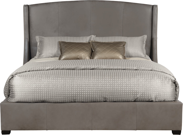 Bernhardt Interiors Upholstered Bed Program Cooper Leather Shelter Bed K1449