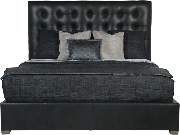 Bernhardt Interiors Upholstered Bed Program Avery Leather Panel Bed K1473