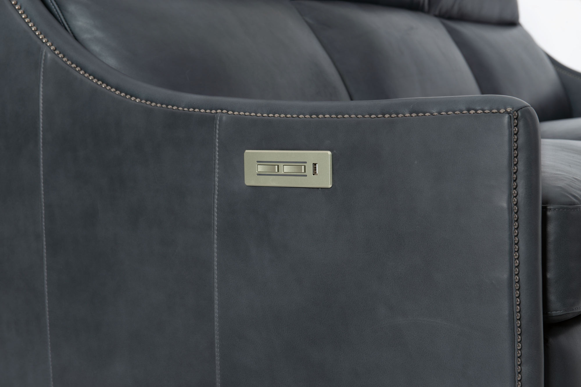 Bernhardt Living Living Room Richmond Leather Power Motion Sofa 5507RGO