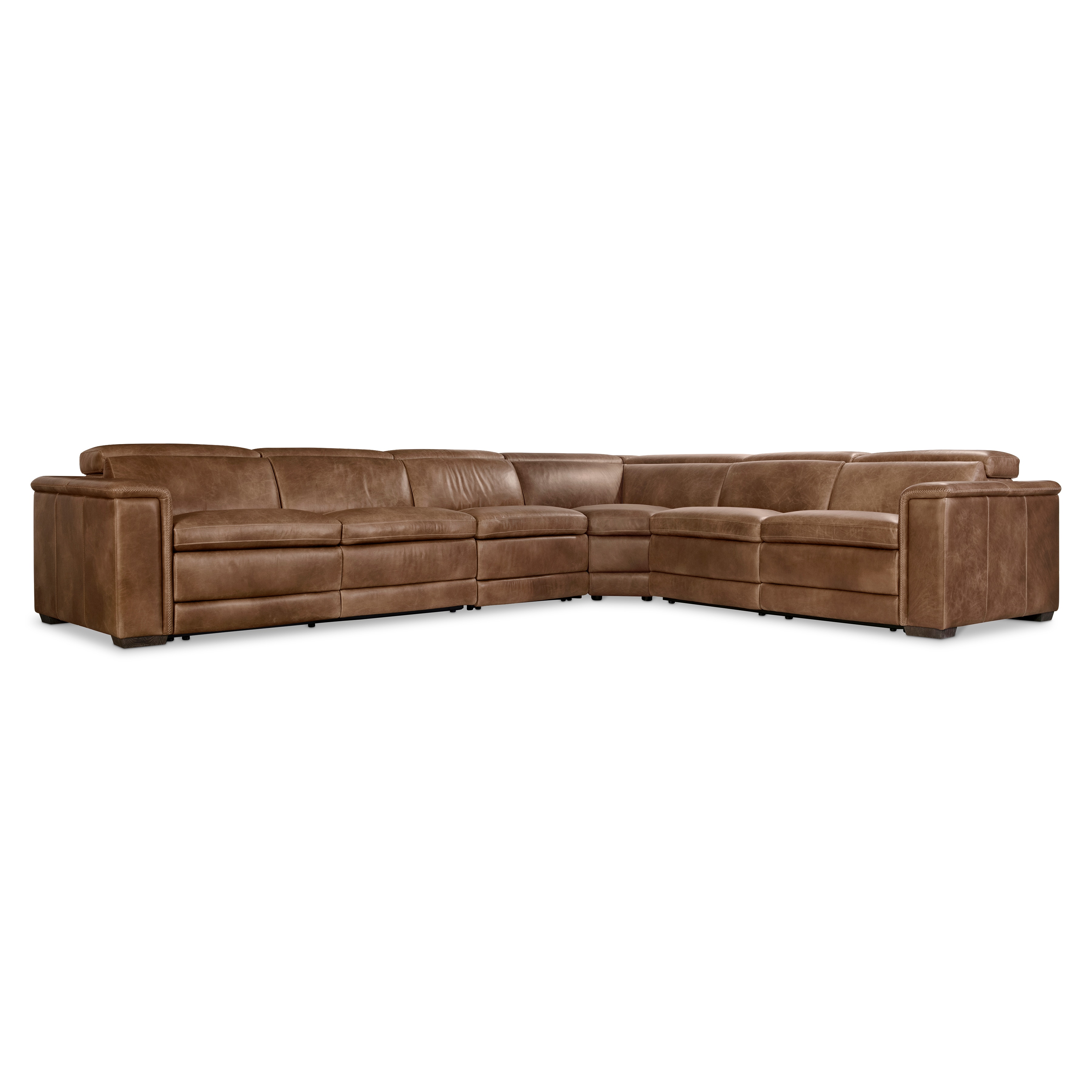 Bernhardt Living Living Room Lioni Leather Power Motion Sectional