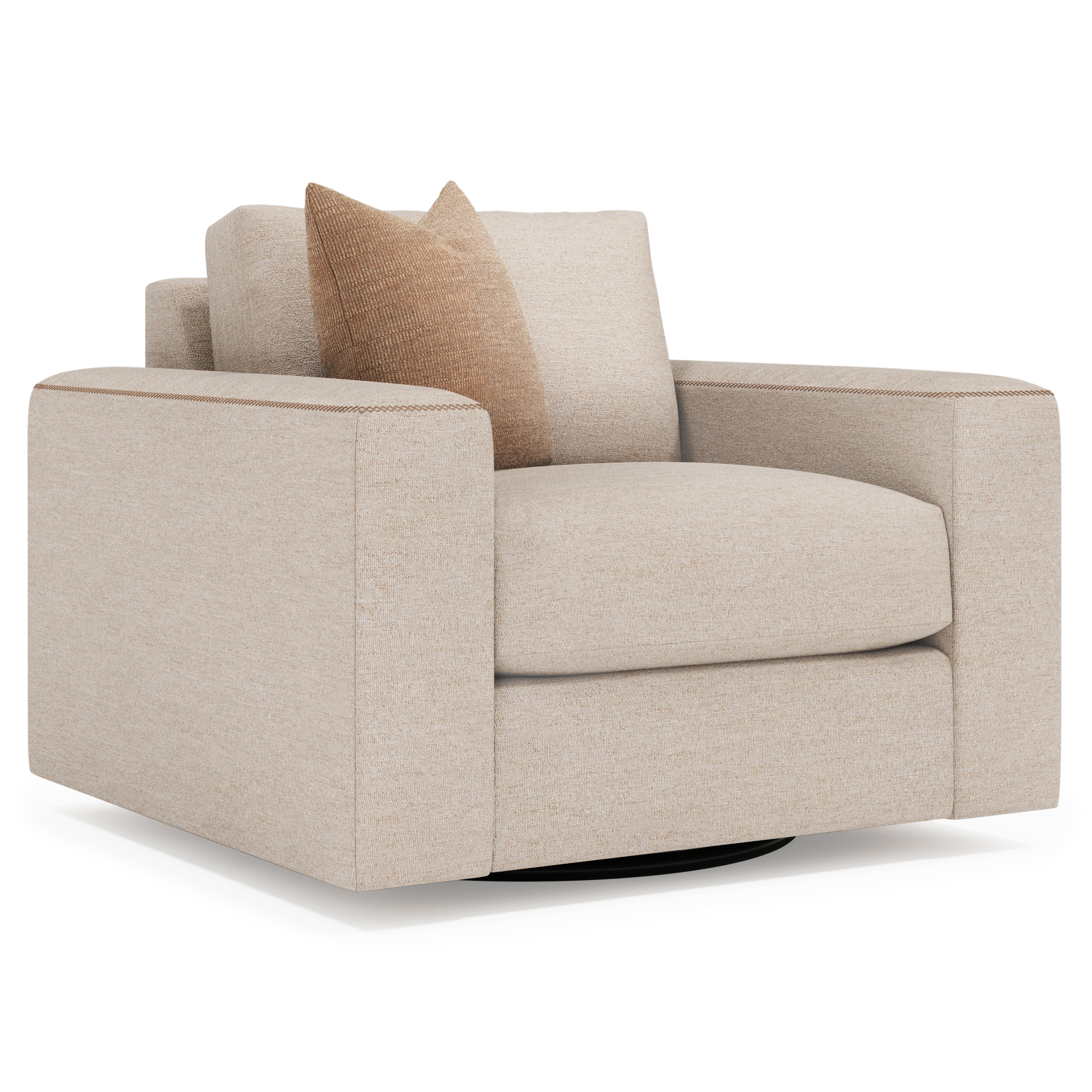 Bernhardt Living Vaughn Fabric Swivel Chair P1092SA