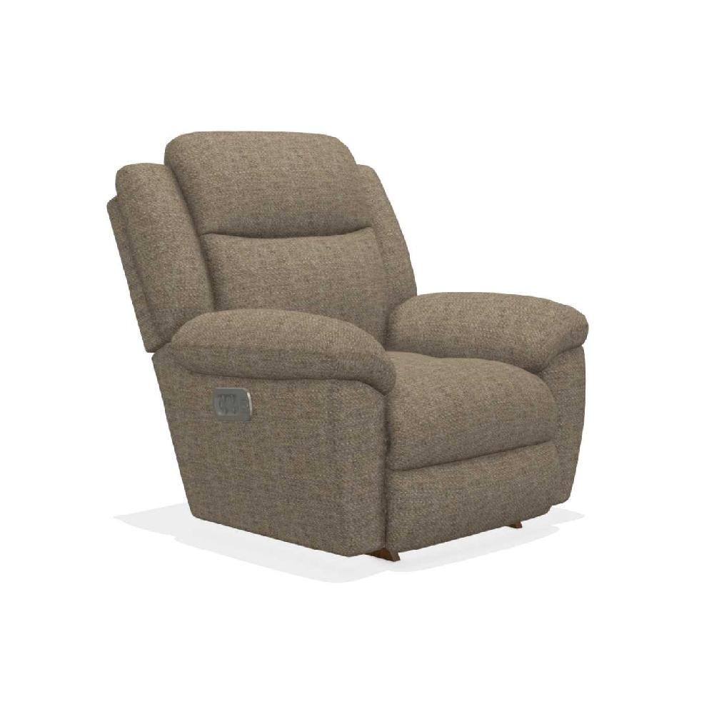 LaZBoy Living Room Power Rocking Recliner With Head Rest 10U761 Dewey Furniture Vermilion