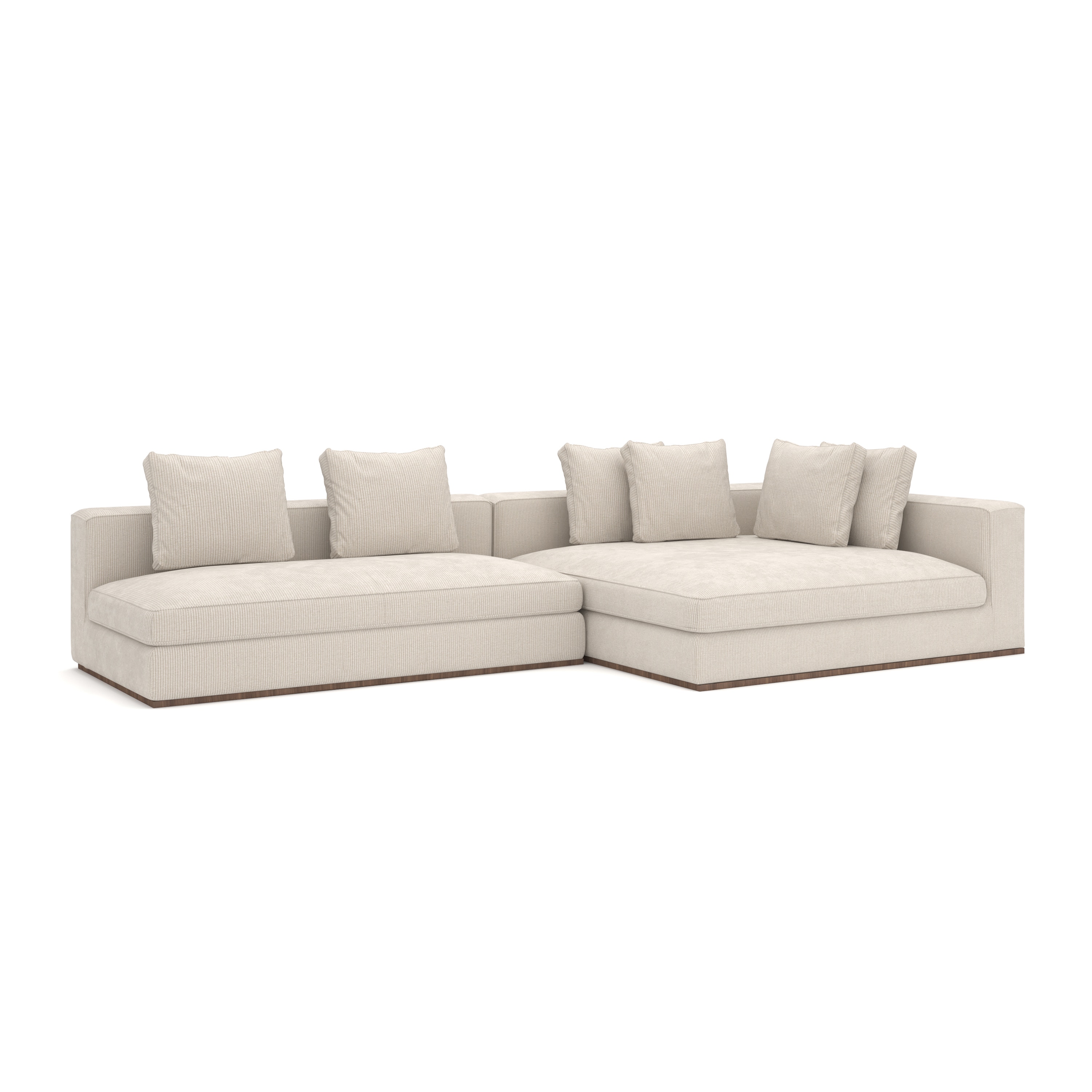 Caracole Bello RT Chaise Sectional - Ivory UPH-024-SEC4-B