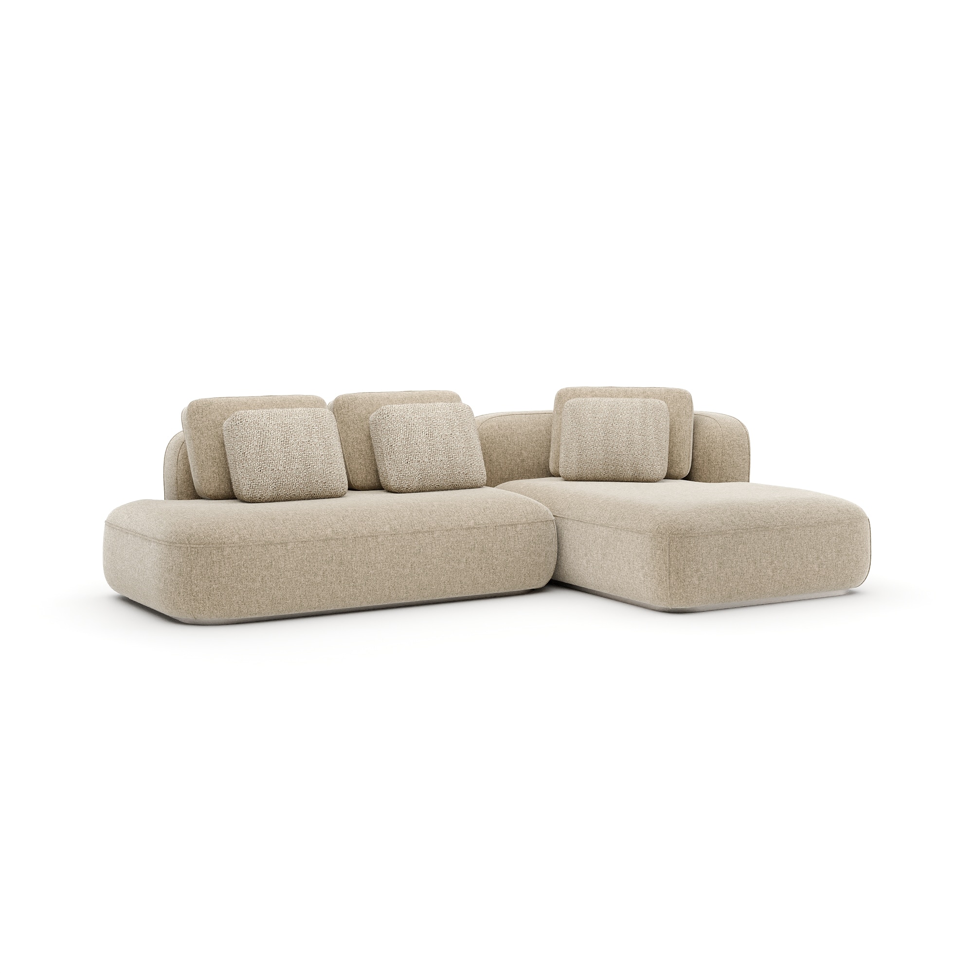  Sasso Armless RT Chaise Sec - Oatmeal 