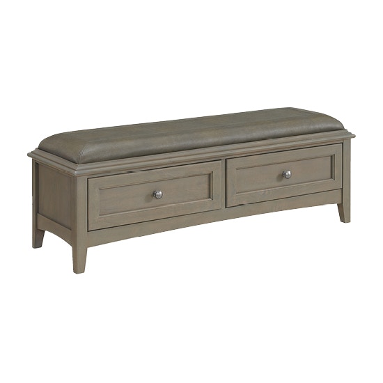 Whittier Wood Products Bedroom McKenzie 2Drawer Bench 1122GAC/FST/JAV