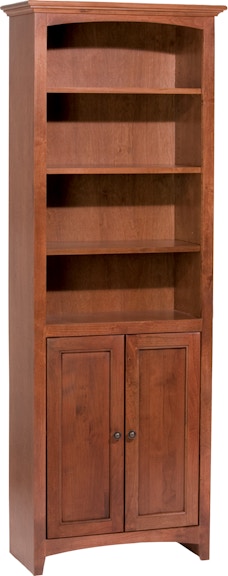 Whittier Wood Products McKenzie Collection GAC 72'' H X 24'' W McKenzie Alder Bookcase With Doors 1525GAC