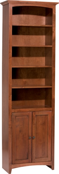 Whittier Wood Products McKenzie Collection GAC 84'' H X 24'' W McKenzie Alder Bookcase With Doors 1527GAC