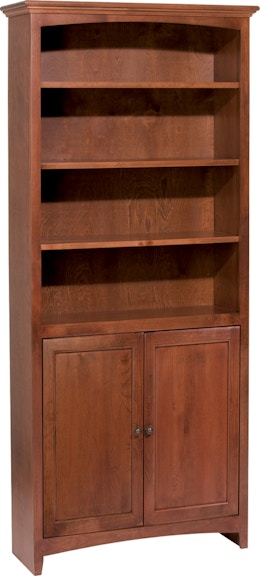 Whittier Wood Products McKenzie Collection GAC 72'' H X 30'' W McKenzie Alder Bookcase With Doors 1535GAC