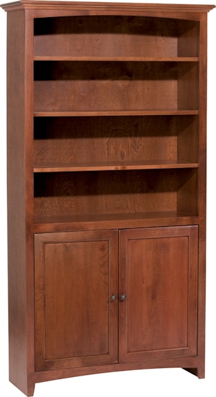 Whittier Wood Products McKenzie Collection GAC 72'' H X 36'' W McKenzie Alder Bookcase With Doors 1545GAC