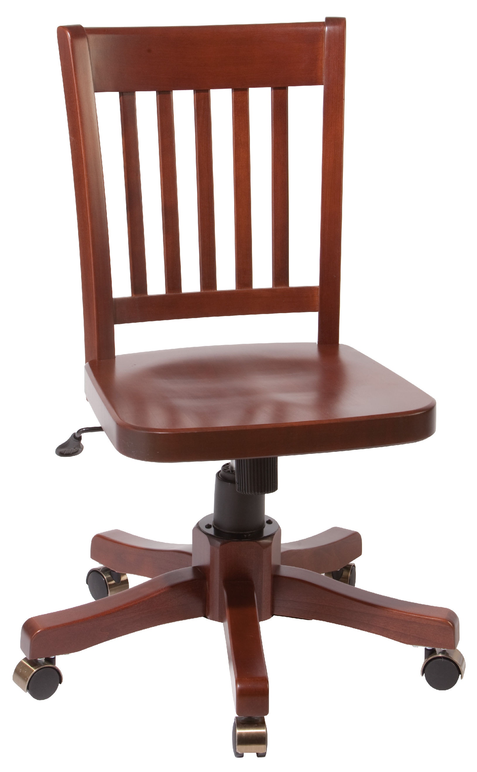 Wooden bankers desk online chair