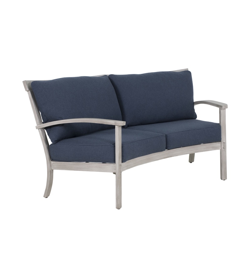 Castelle Outdoor Patio Cushioned Crescent Loveseat 0a41t Howard Lorton Furniture Design