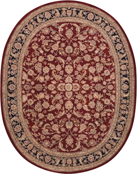 Kirsten Traditional Oriental Red Oval Area Rug, 5' x 7' Oval