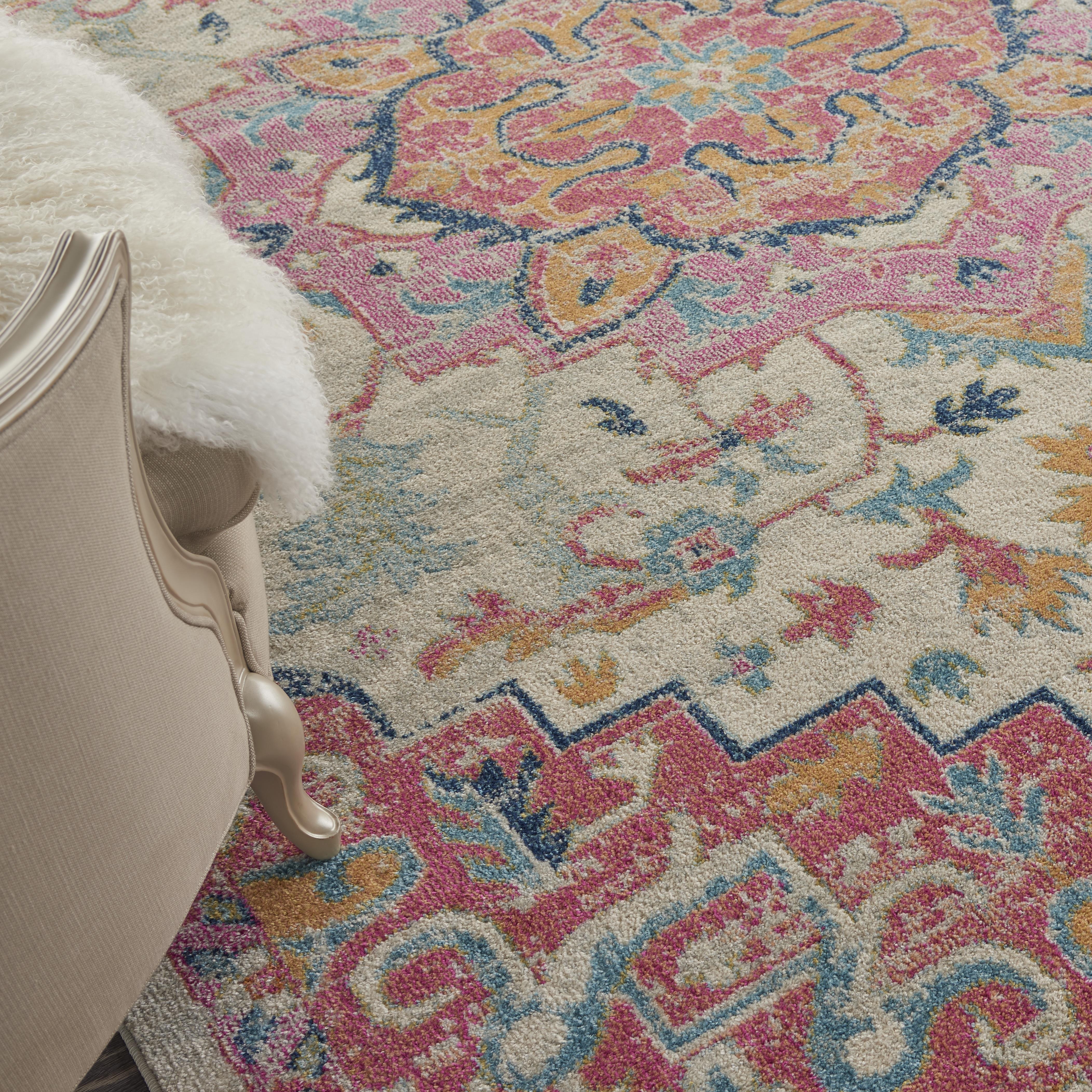 4 Sizes **NEW** PAPILION IVORY PINK TIMELESS BOHEMIAN MODERN FLOOR RUG 