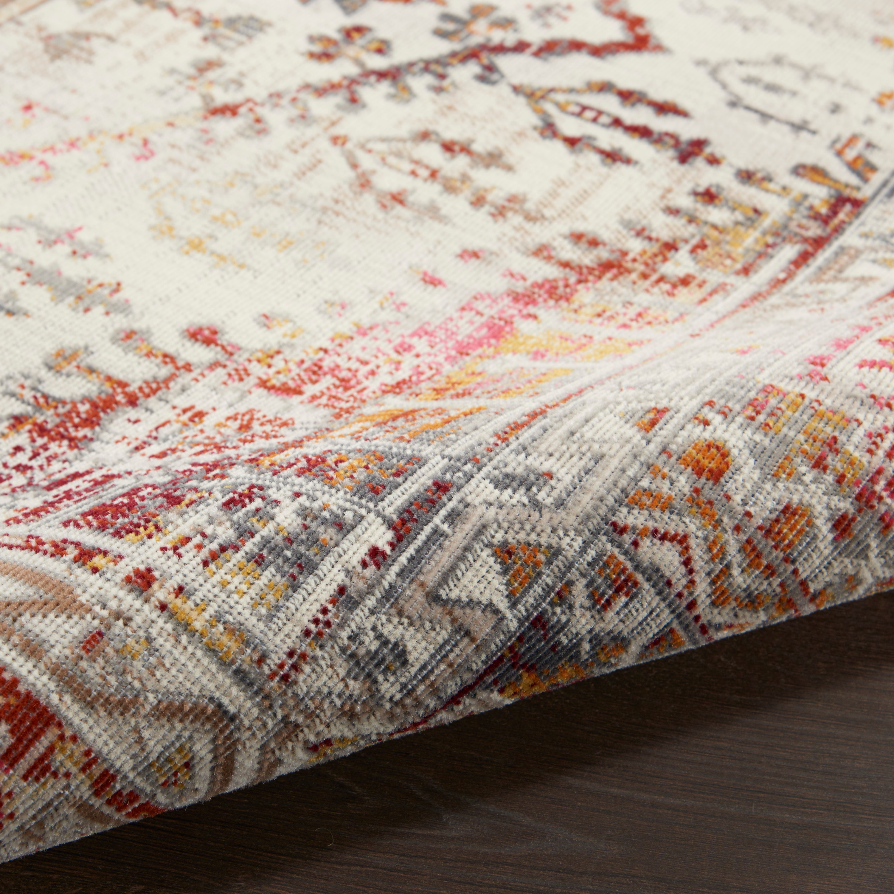 Nourison Floor Coverings Vintage Kashan 4' x 6' Ivory Red Area Rug