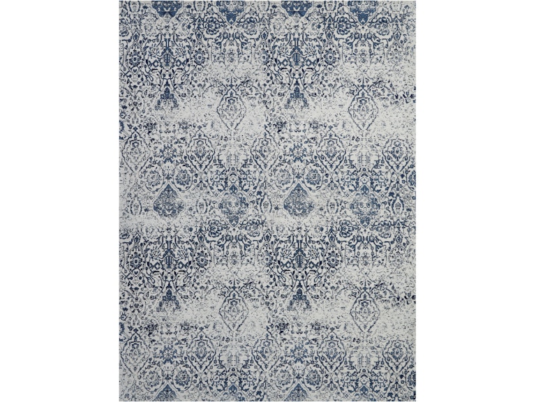 Damask Das06 Dark Blue And White 9 X12 Oversized Flat Weave Rug 99446316400