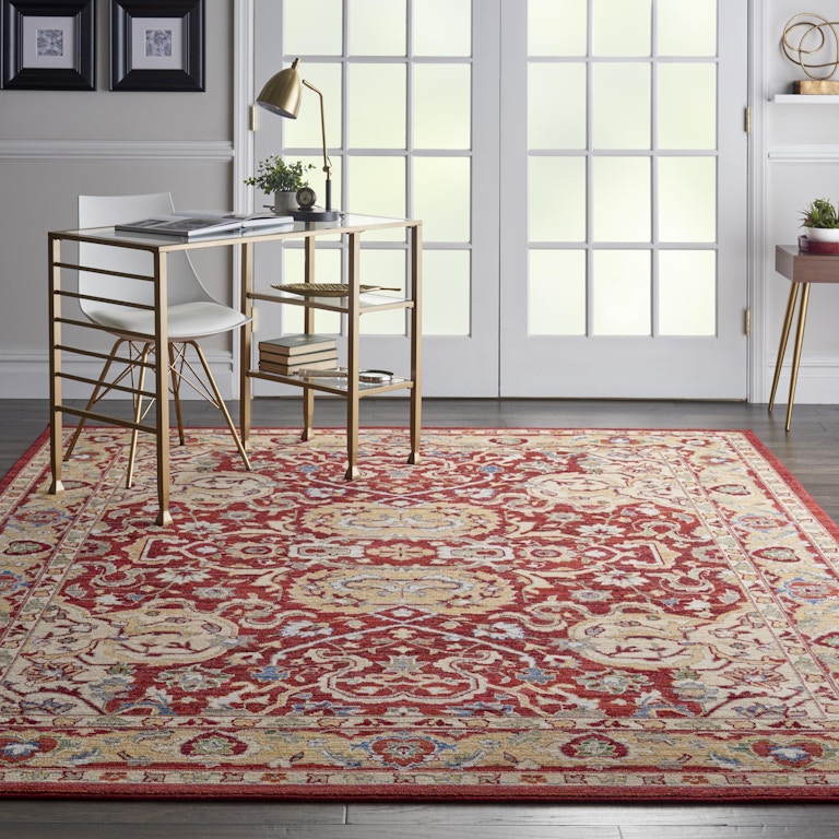 Nourison Home Area Rugs Majestic 10'x13' Red and Gold Persian Area