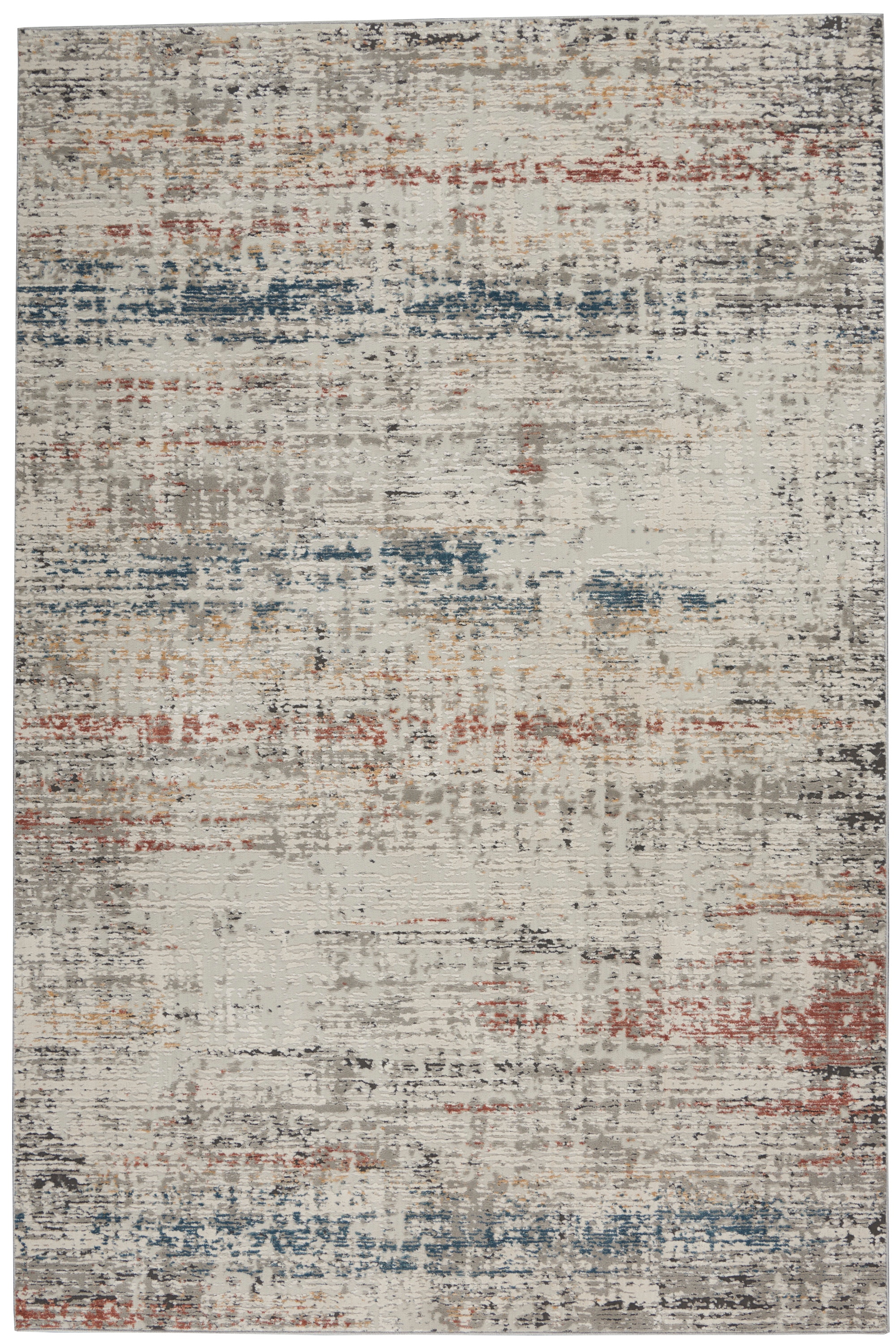  Rustic Textures RUS14 Light Grey Multi Area Rug 