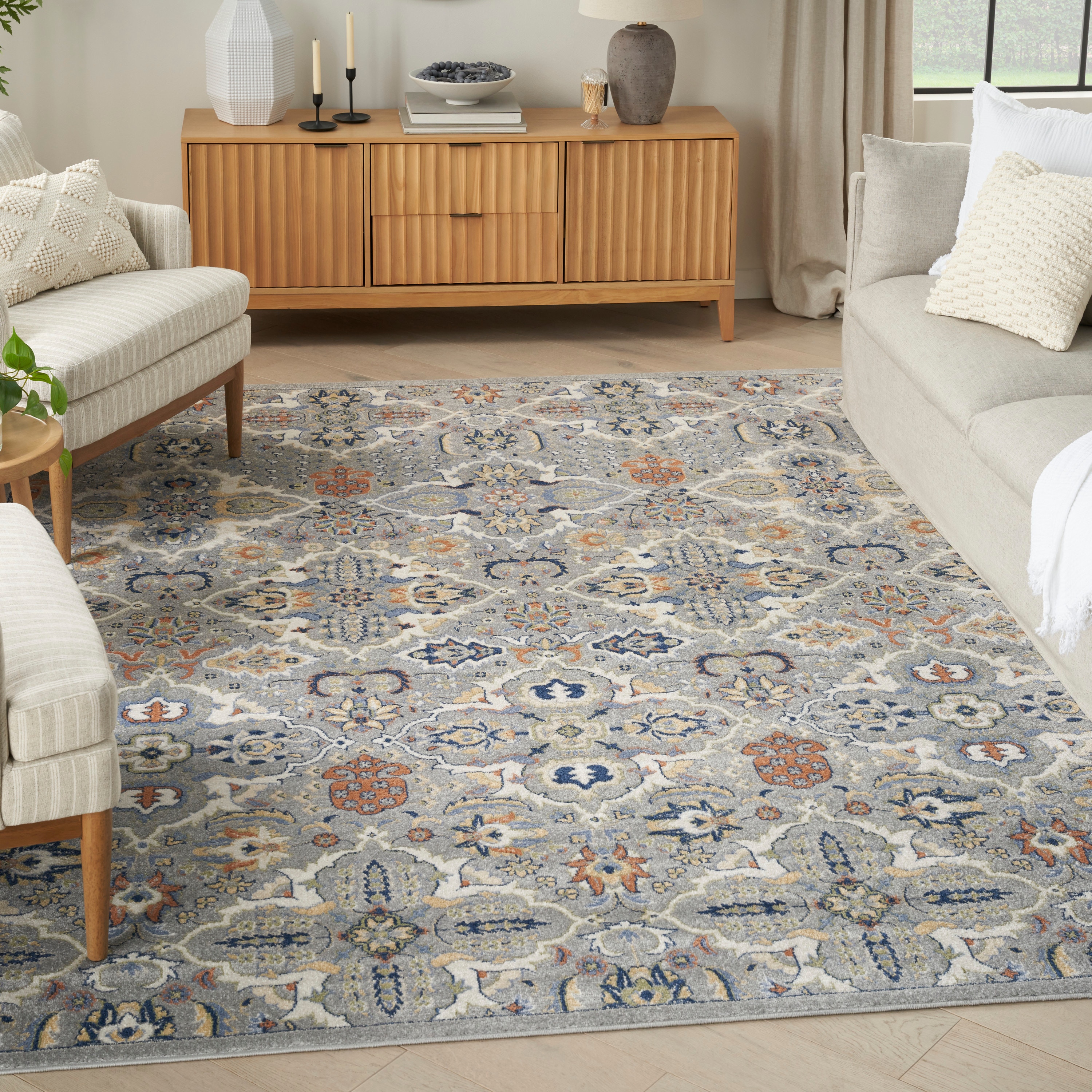 Nourison Home Area Rugs Nourison Allur 7' x 10' Grey