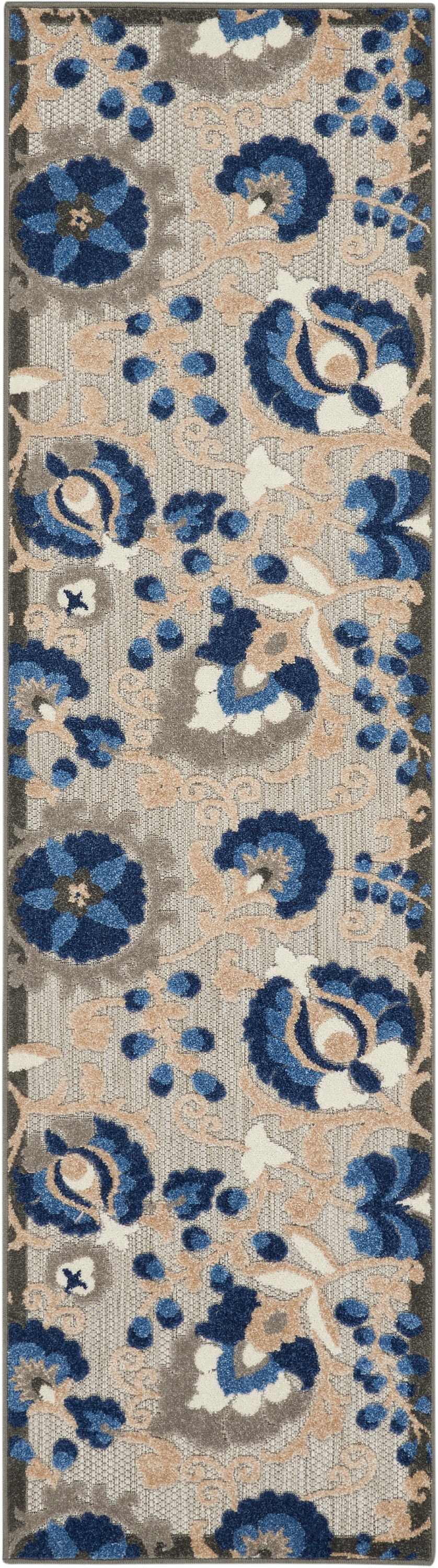 Aloha 12 Runner Blue Patio Area Rug 099446768988
