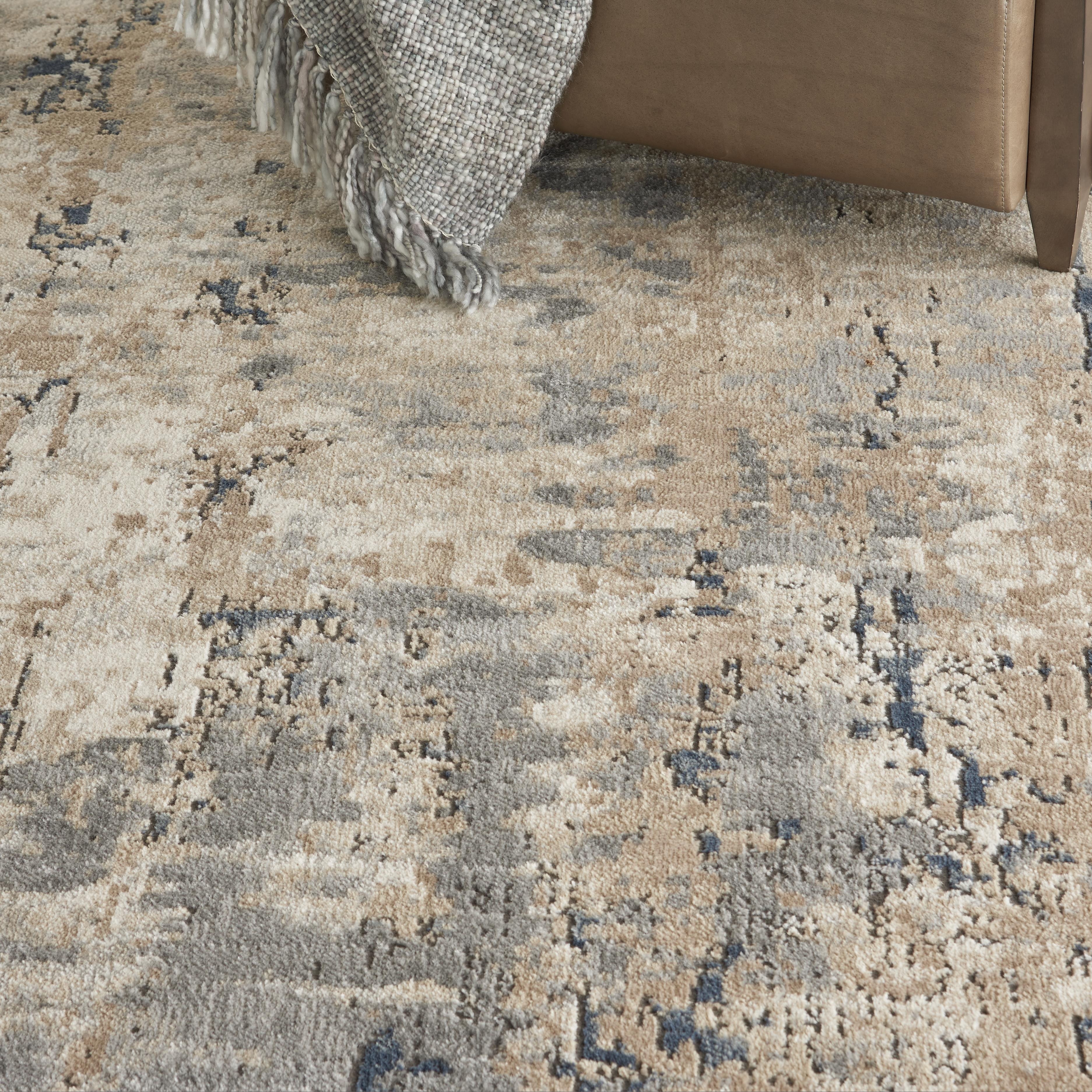 Nourison Nyle Bohemian Ivory Taupe 2'3" X 10' Area -Rug, Easy -Cleaning, Non