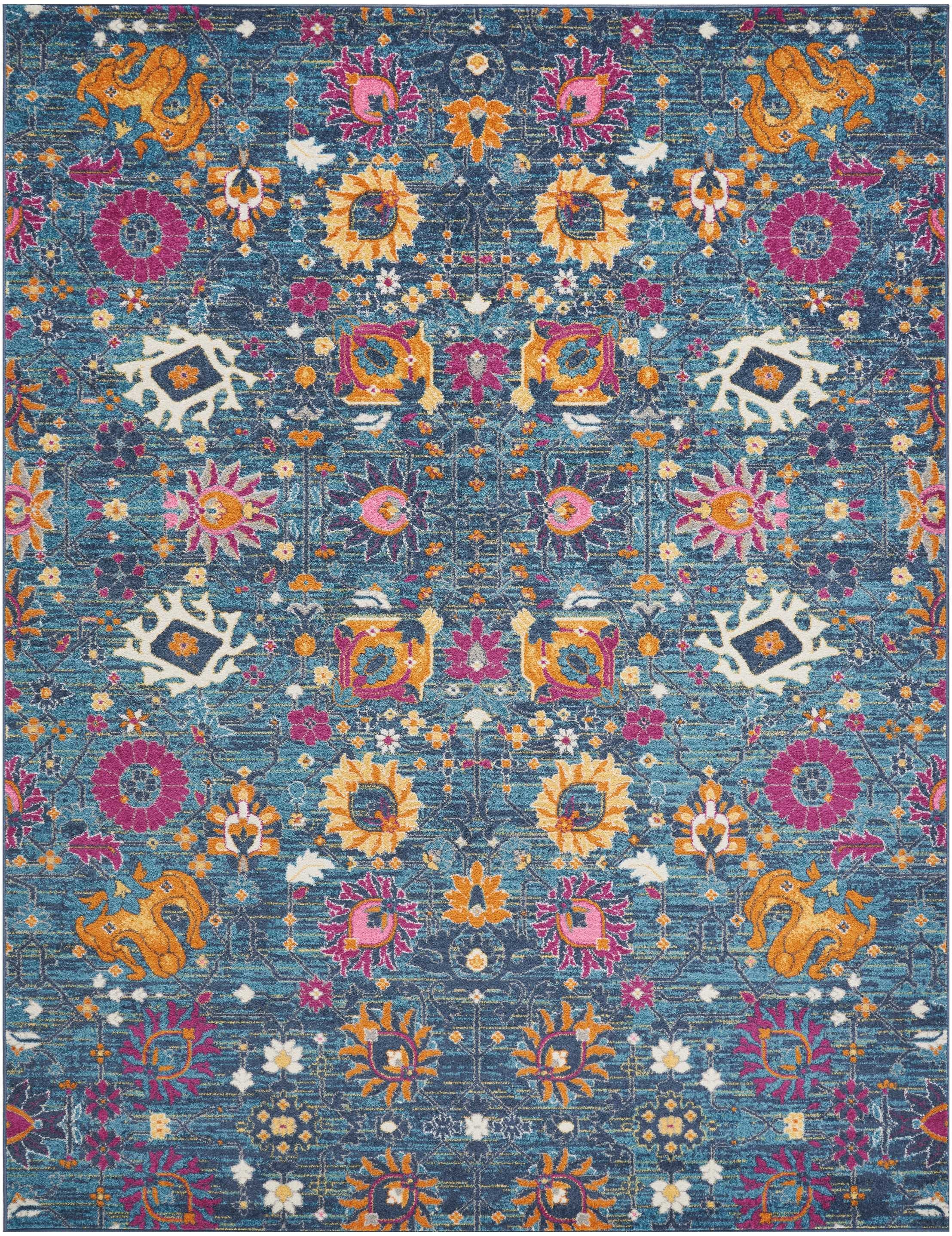 Nourison Home Area Rugs Passion PSN01 Blue Multicolor 8 x10 Large