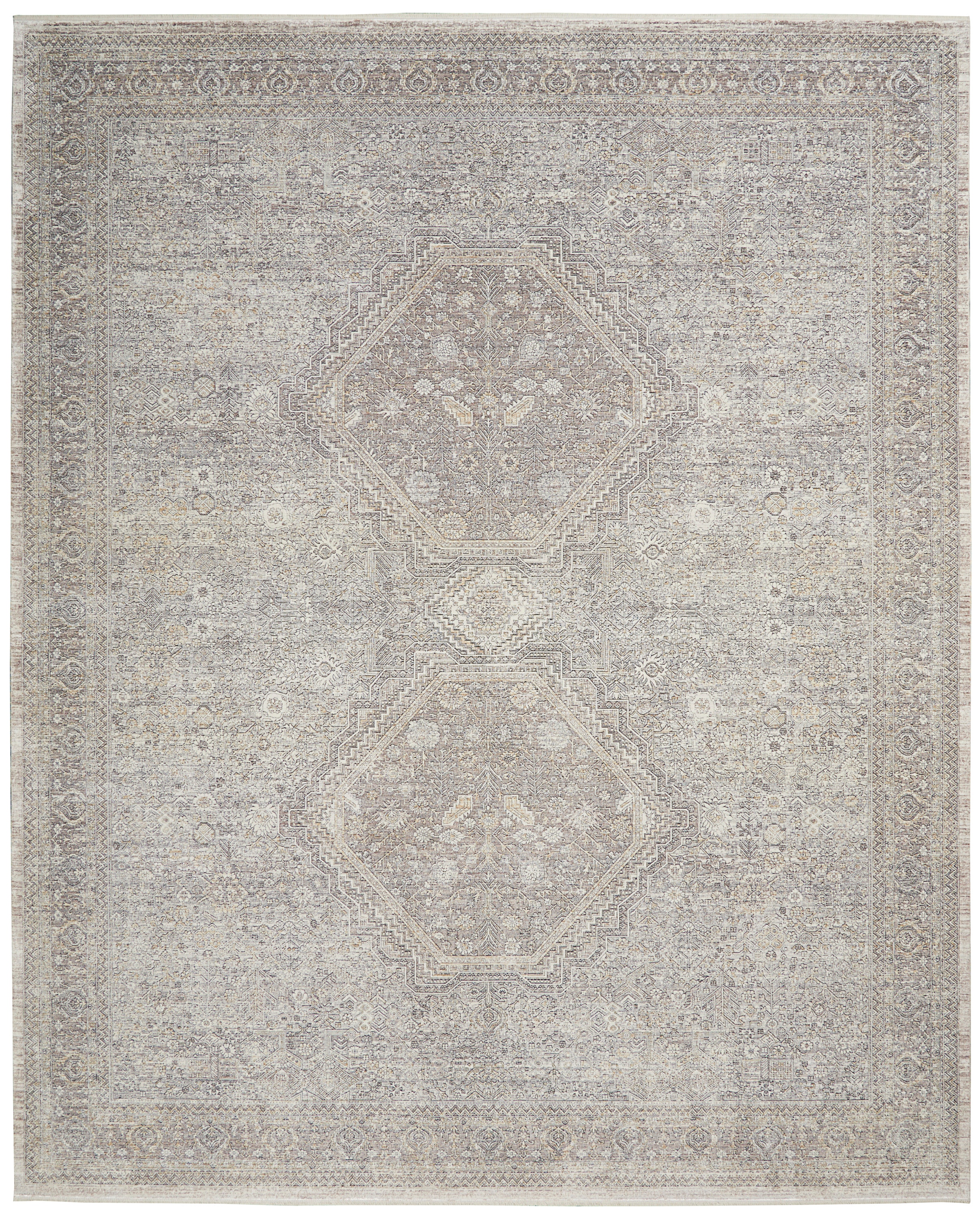 Starry Nights 9 X 12 Cream And Grey Vintage Area Rug 099446737618