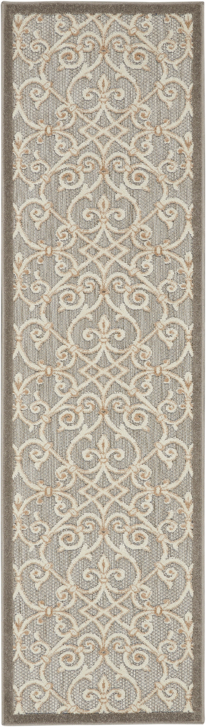 Nourison Floor Coverings Aloha 6 Runner Grey Patio Area Rug