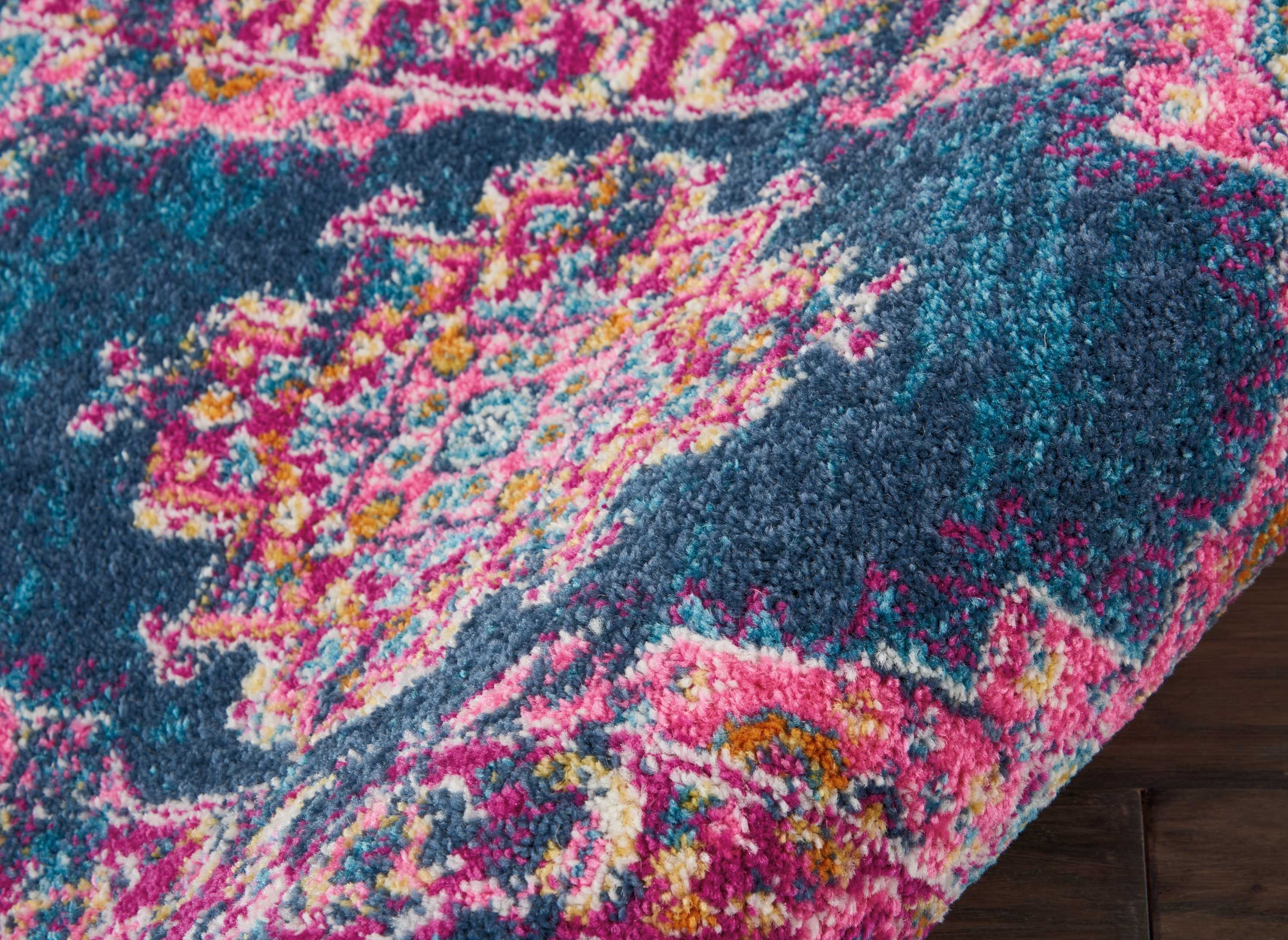 Nourison Home Area Rugs Passion 2' X 3' Blue and Pink Small Boho