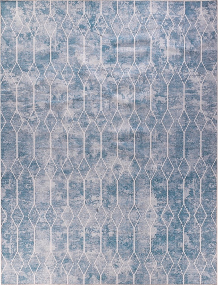 Nicole Curtis Machine Washable Series 1 6' x 9' Light Grey/Blue Area Rug
