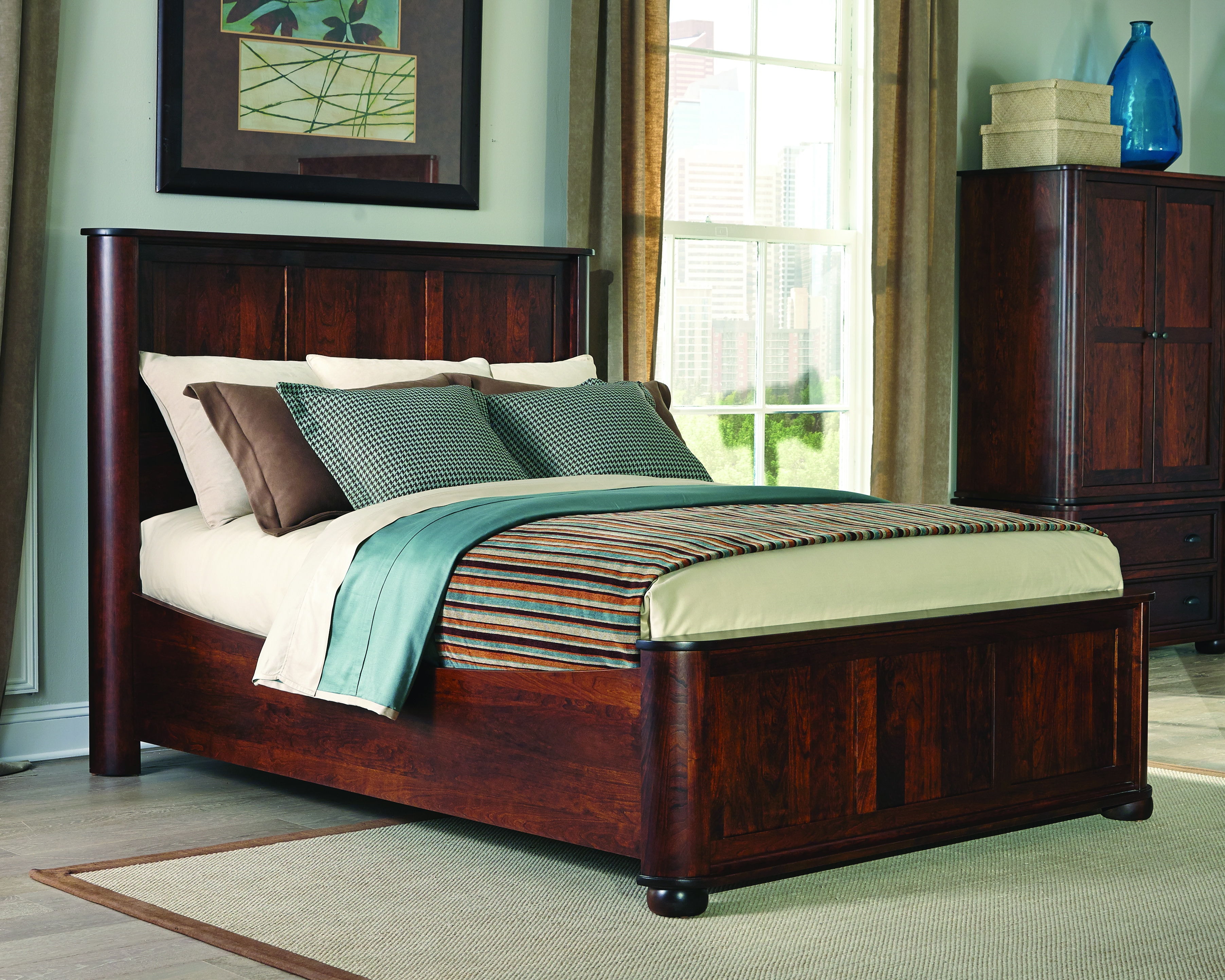 MAVIN Bedroom Panel Bed with Right Side Drawers Kingsport Panel Bed