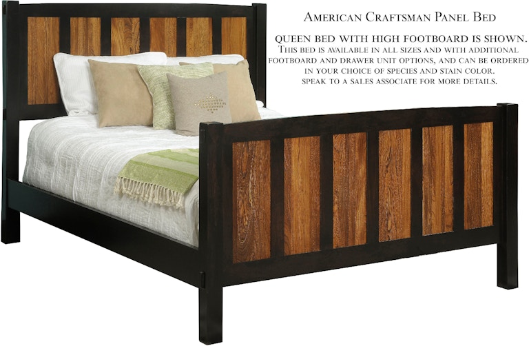 MAVIN American Craftsman American Craftsman Panel Bed with High Footboard AMC09412