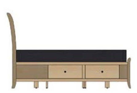 Adrienne Sleigh Bed with Left Side Drawers