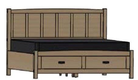 American Craftsman Panel Bed with Drawers on End